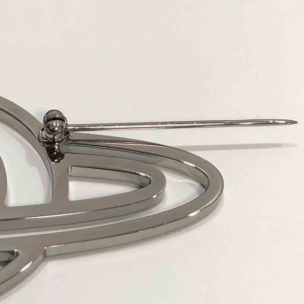 トリコ 　ピンズ　ココ CHANEL CC Logo Rhinestone Saturn Brooch Silver Tone Pin B17K