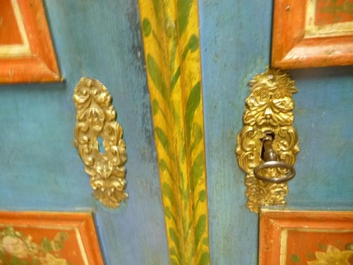 4434. Alter Barock Bauern Schrank Kleiderschrank FRANKEN original bemalt - Bild 3 von 10