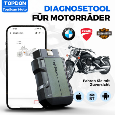 2025 TOPDON OBD2 Motorrad diagnosegerät Scanner Code Leser für BMW DUCATI HARLEY