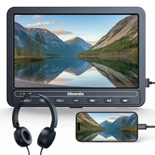 10.5" Car Headrest Monitor DVD CD Player HD Screen TV USB/HDMI Battery Headset