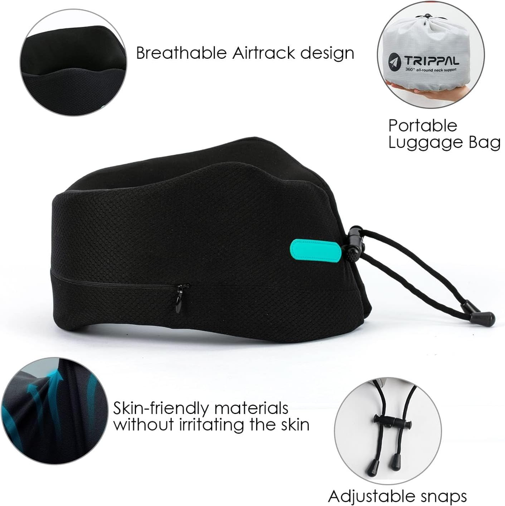 Memory Foam Travel Neck Pillow for Head and Chin Support on the Go Memory Foam Travel Neck Pillow for Head and Chin Support on the Go
