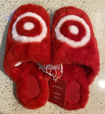 Target Wondershop Red Bullseye Slippers Extra Large XL W 11-12, M 9-10 NEW