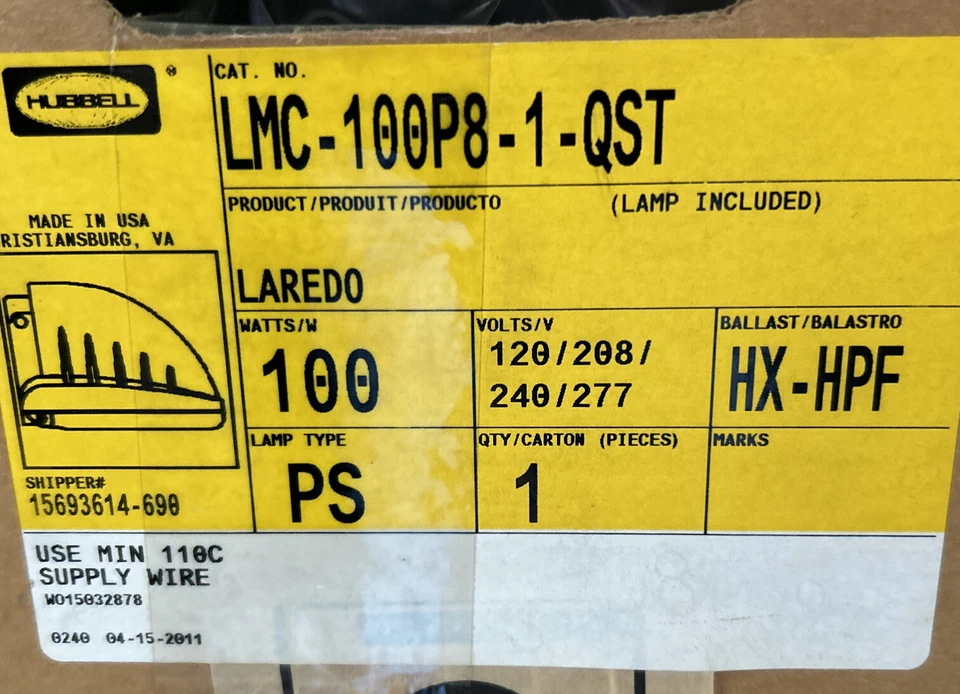 Luz de seguridad exterior Hubbell Laredo LMC-100P8-1-QST 100W Foto 4 de 4