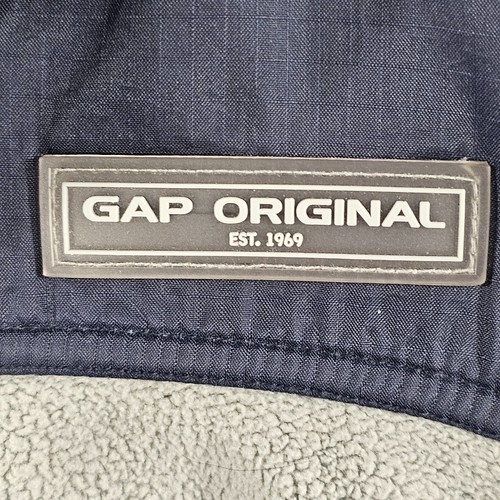 GAP ORIGINAL Kids Boys Fleece Full Zip Vest Hiking School Gray Navy - Size L 10 - Picture 6 of 9