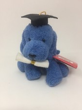 Russ Berrie Luv Pets Diploma Dogs Plush Blue Dog Graduation Stuffed Animal 5"
