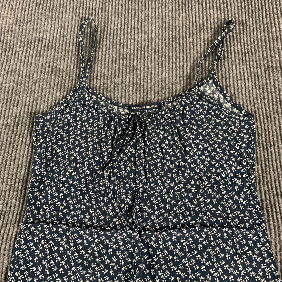 Vestido Brandy Melville para mujer 2 azul floral atado sin mangas ligero sin cordones Foto 2 de 4