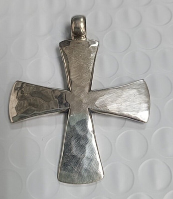 Retired James Avery Hammered Cross Pendant Sterling Silver