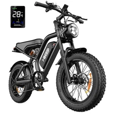 Hikeep Electric Mountain Bike 1000W 20" Fat Tire 48V/13AH/15AH 28MPH eBike Adult