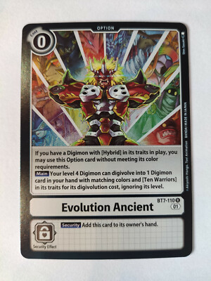 Evolution Ancient BT7-110 Digimon Card Game Rare Holo Foil