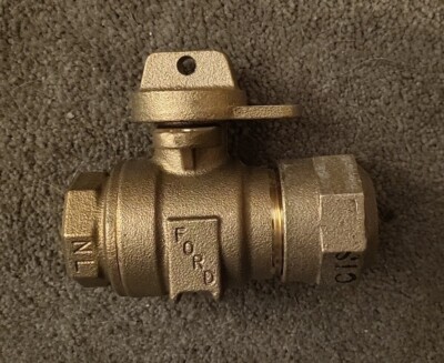 Ford Meter Brass Locking Curb Stop  1'' QL CTS x FIPT-B61-444-W-Q-NL
