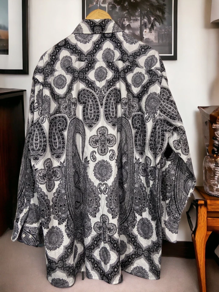 Camisa Steven Land Brooklyn 1991 colorida manga larga abotonada ajuste 2XL 18 Foto 3 de 4