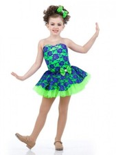 Dancing Darlings Purple/Green Adult Medium Ballet Tap Dance Costume Lace Tutu