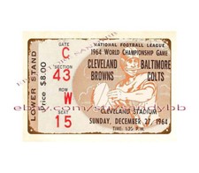1964 football Championship Game Ticket Stub metal tin sign