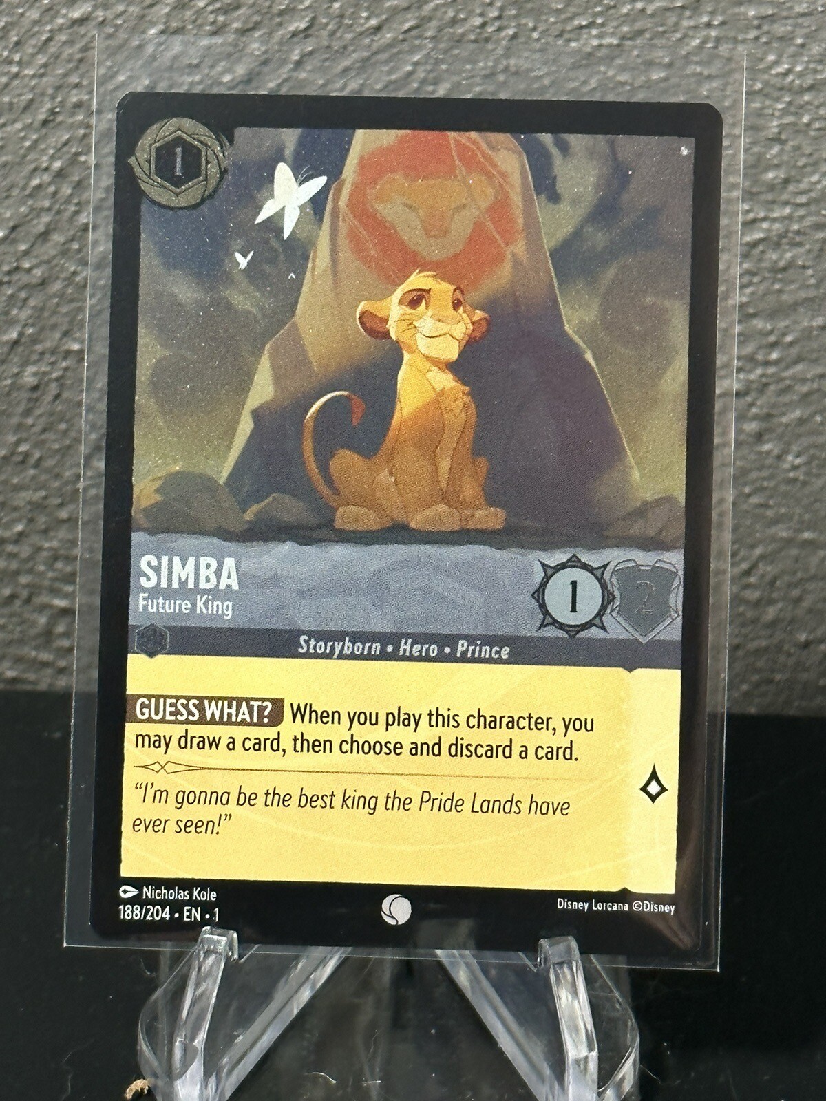Disney Lorcana TCG Simba - Future King - 188/204 - Common FOIL Near Mint!