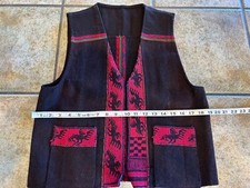 Bolivian Hand Made Woven Alpaca Vest, Small Unisex, Very Good Condition