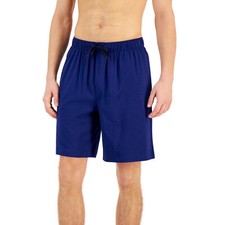 Club Room Men's Solid Stretch Terry Pajama Sleep Shorts  Pomp Blue  Small.
