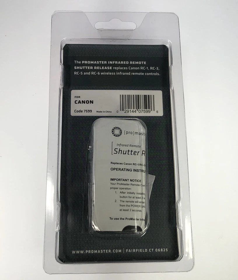 Promaster Wireless Infrared Remote Control for Canon RC-1 / RC-3 #7599 - Image 2 of 2