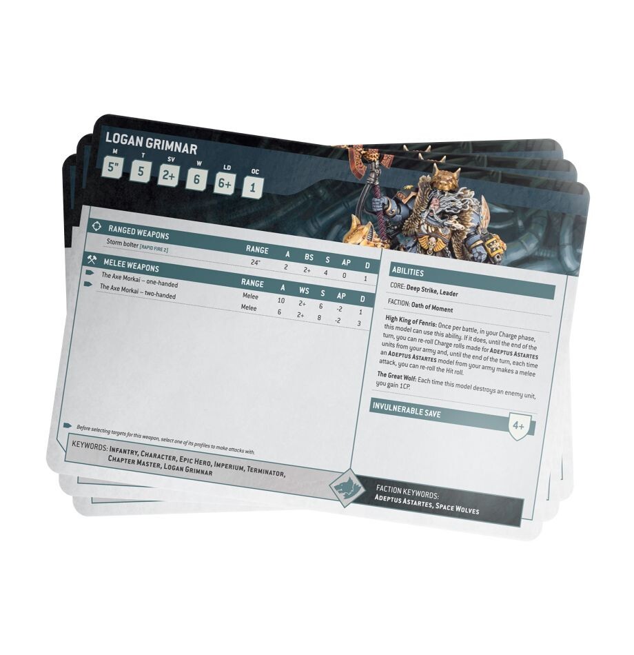 WH 40K - 10th Edition - INDEX CARDS - Space Wolves - NEW/SEALED