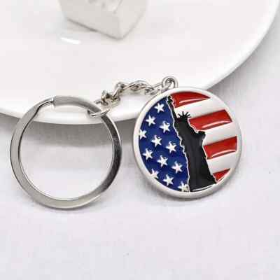 JULY 4TH KEYCHAIN Patriotic USA Flag Fourth Independence Day Key Chain/Keyring