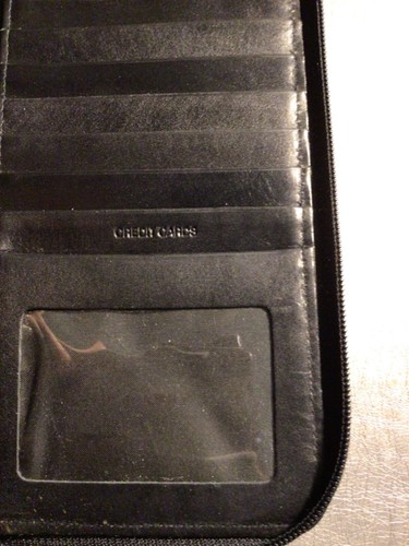 Cartera de viaje de cuero negra organizadora de pasaportes DOPP - cremallera alrededor - Imagen 7 de 9