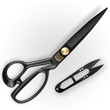 High Carbon Steel Sewing Scissors 9" Black  Shears for Dressmakers  Tailors