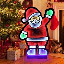 Christmas Decorations Indoor Outdoor for Christmas Santa Lights Sign, 3D Large
