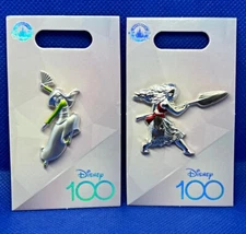 Disney Parks Platinum Collection 100 Years Anniversary MULAN + MOANA pins - NEW