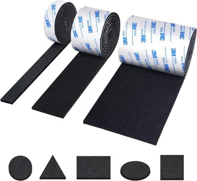 Self-Adhesive Felt Pads, 3 Rolls of Self-Adhesive Felt 120 x 10 cm / 120 x 5 ...