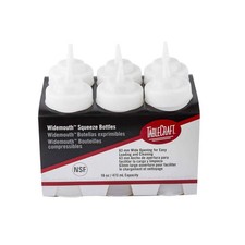 TableCraft C11663C 16 oz Wide Mouth Clear Squeeze Bottle - 6 Per Pack