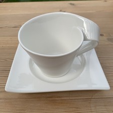 VILLEROY & BOCH 'NEW WAVE' Design 1, Cup & Small Saucer/plate , White New 