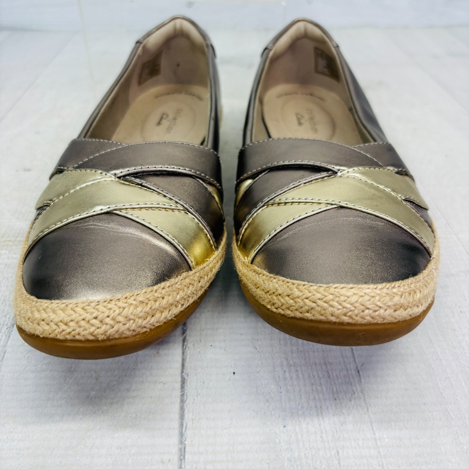 Clarks Danelly Shine Loafers Women’s 9.5 Metallic… - image 4