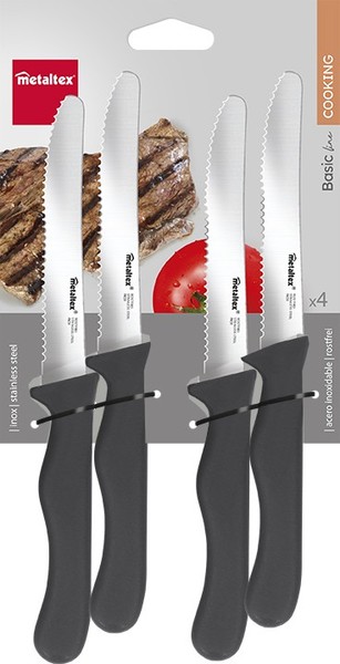 metaltex Brotzeitmesser Basic Schwarz 4Er Set-image