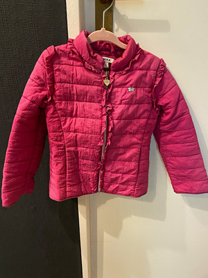 MEXX Mädchen Steppjacke rosa Gr. 104 Rüschen kurz Reißverschluss Polyester