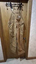 VTG Carhartt Jeans Mens 40 x30 Brown R02 Bib Overalls Double Knee Quilted Canvas