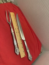 Imperial Stainless Steel Carving Set Knife Fork Crown Handle USA VTG