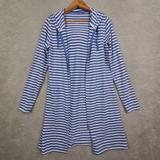 Coolibar Cabana Hoodie Womens XS Blue White Striped UPF 50 Sun Protection Jacket