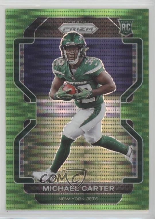 2021 Panini Prizm Rookie Neon Green Pulsar Prizm Michael Carter #365 0nr3