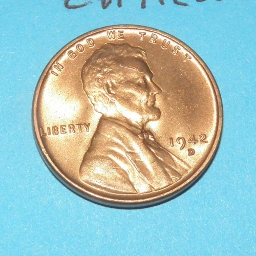 1942 D   LINCOLN WHEAT CENT   CHOICE RED UNCIRCULATED  #4
