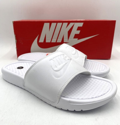 NIKE WMNS BENASSI JDI Women's NEW Slip-on Slides All-White Multiple Sizes