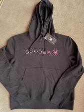 NWT SPYDER WOMENS HOODIE, MEDIUM, BLACK W/FADE LOGO, ORIGINALLY 69  DEAL 