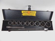 Vintage Hinsdale 3/4" 12pt Socket Set w Breaker Extension Case 1-1/8" to 2" 11pc
