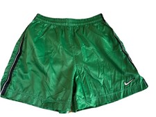 Vintage 90s Nike Green Lined Soccer Shorts Boys Size Large 12 14