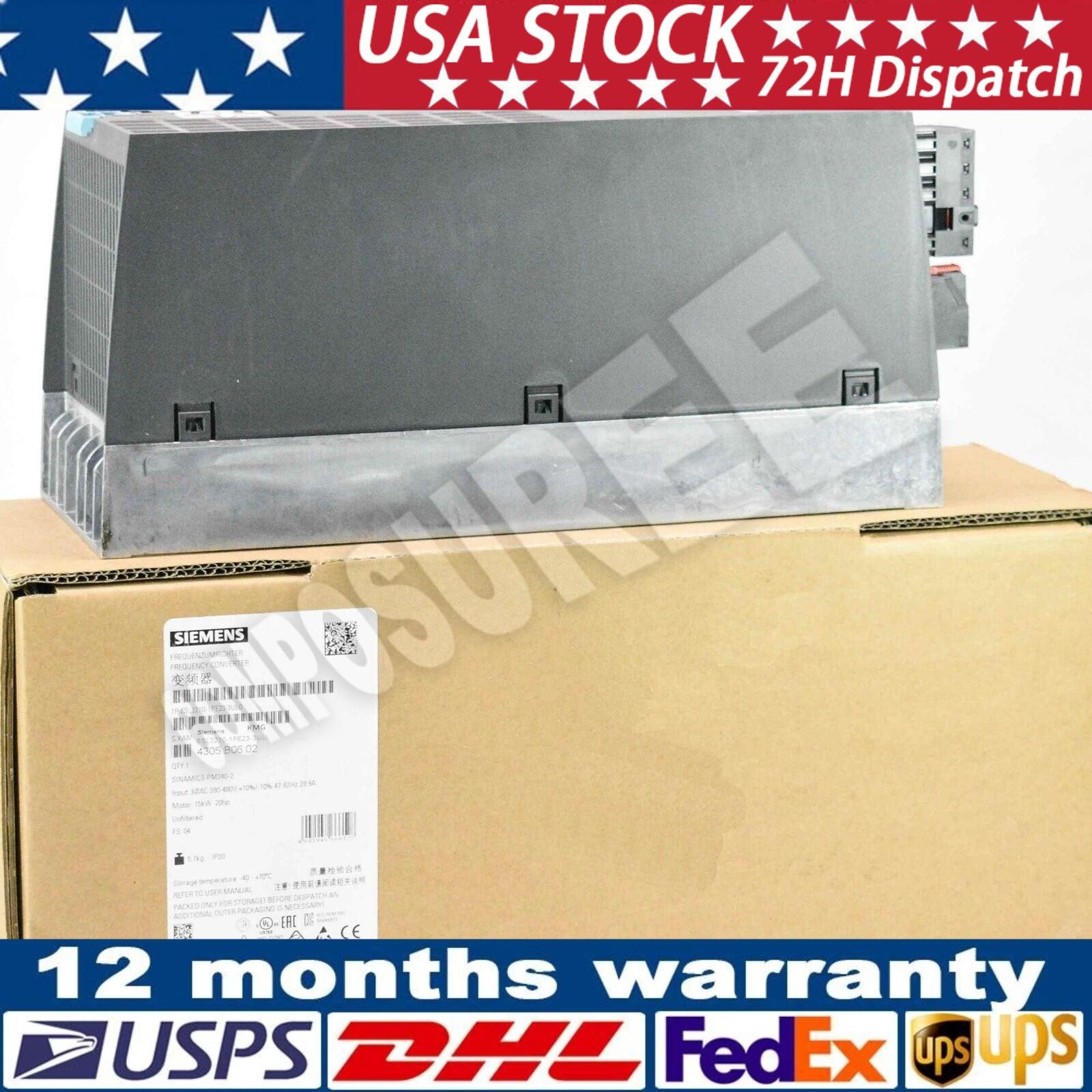 New Siemens 6SL3210-1PE23-3UL0 6SL3 210-1PE23-3UL0 SINAMICS PM240-2 Unfiltered