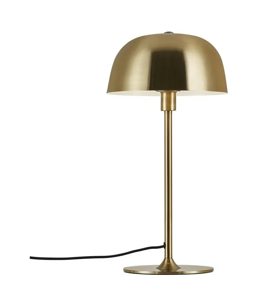 B&Q -  Cera Metal Table Lamp White Inner Brass,mains - Image 2