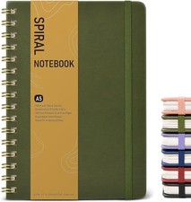 Graph Spiral Journal Notebook, A5 Hardcover S...