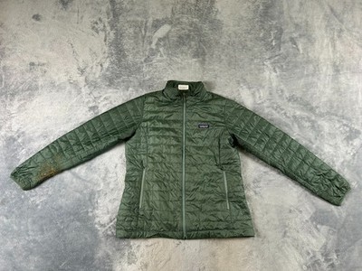 PATAGONIA NANO PUFF WOMENS JACKET EXTRA LARGE GREEN PLUM WARM INSULATED SNOW