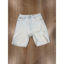 Calvin Klein Jeans Bleach Wash Denim Shorts Size 30 High Rise 9  Inseam Vintage