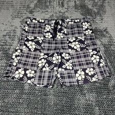 Sonoma Lifestyle Swimming Trunks, Men  s Size, Large Floral And Plaid Checkered