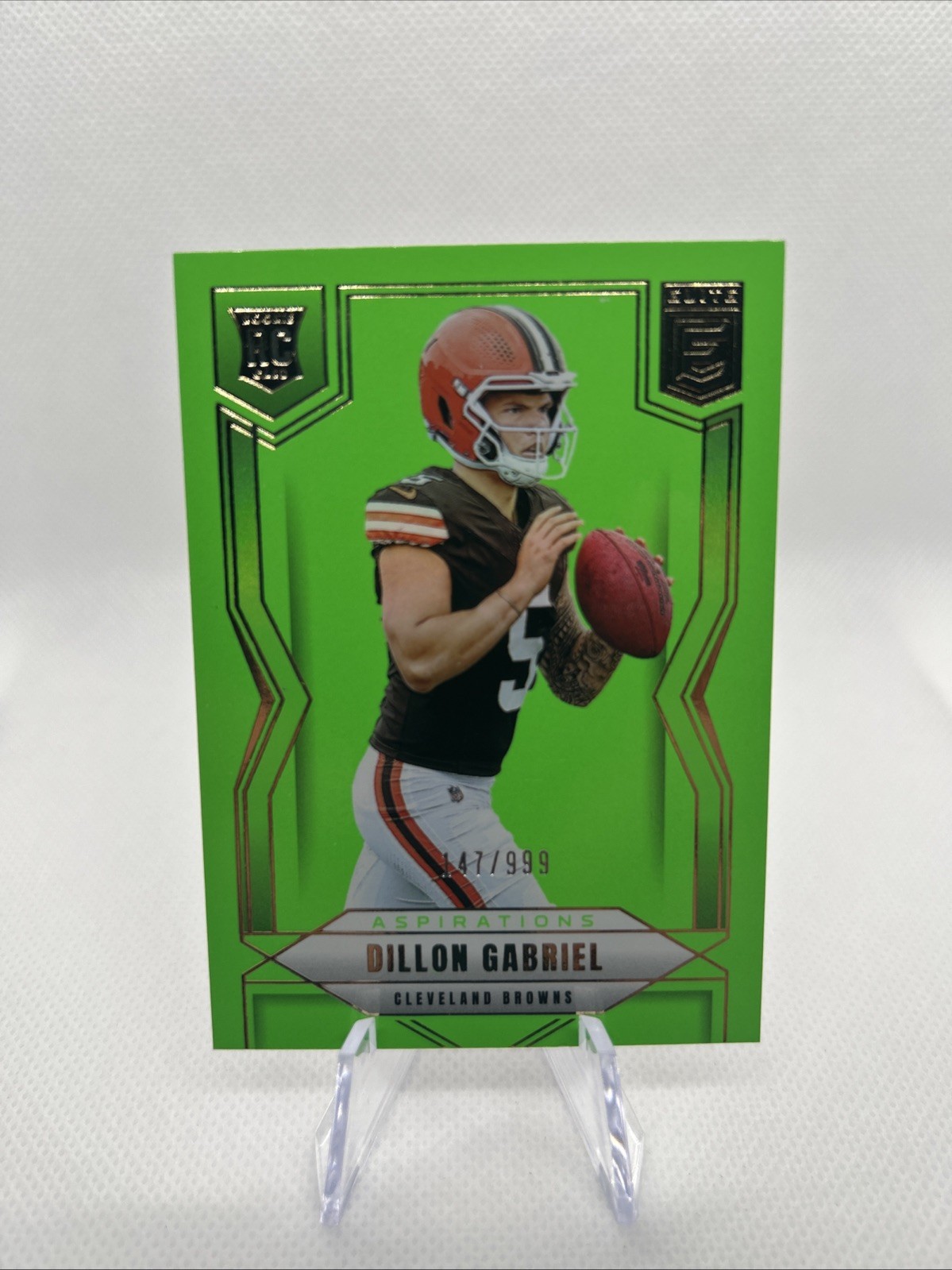 2025 Panini Donruss Elite Dillon Gabriel #151 Aspirations Lime Green /999 (RC)