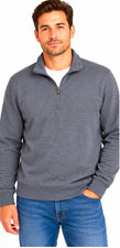 Michael Kors Men's Gray Logo 1/4 Zip Fleece Pullover Sweatshirt Size XL